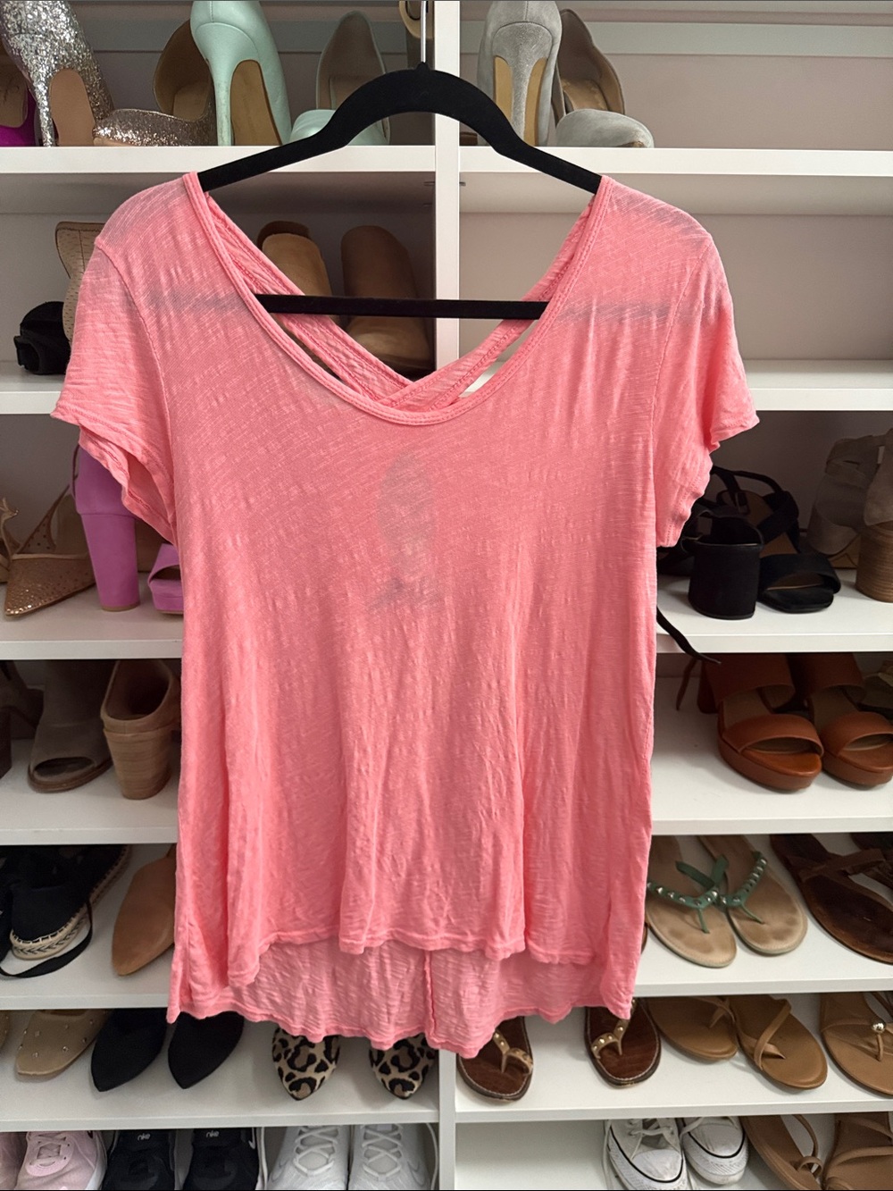 Lightweight Pink Women's V-Neck Tee